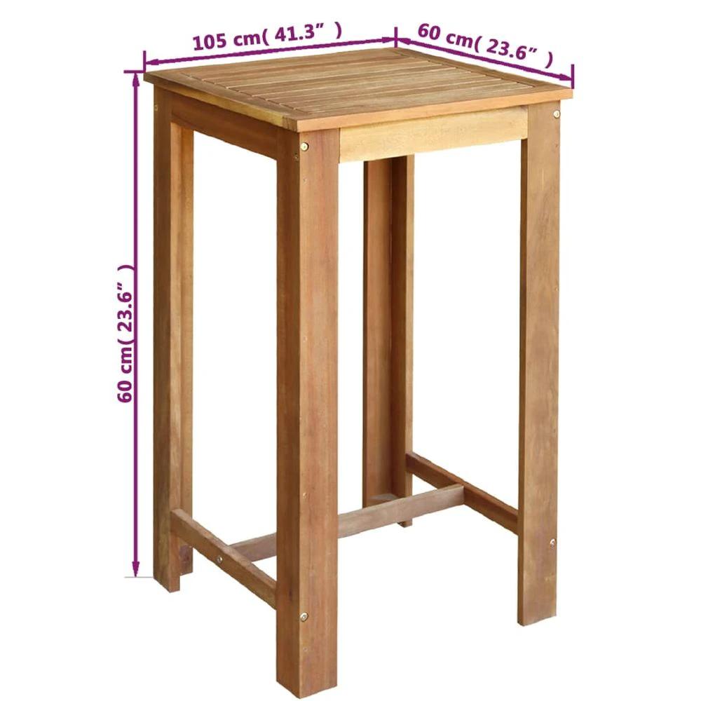 vidaXL Bar Table and Chair Set 3 Pieces vidaXL Solid Acacia Wood - Uncategorized Dining Set