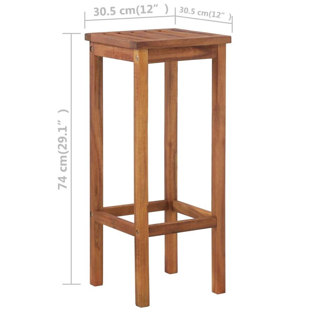 Bar Table and Chair Set 3 Pieces vidaXL Solid Acacia Wood by vidaXL