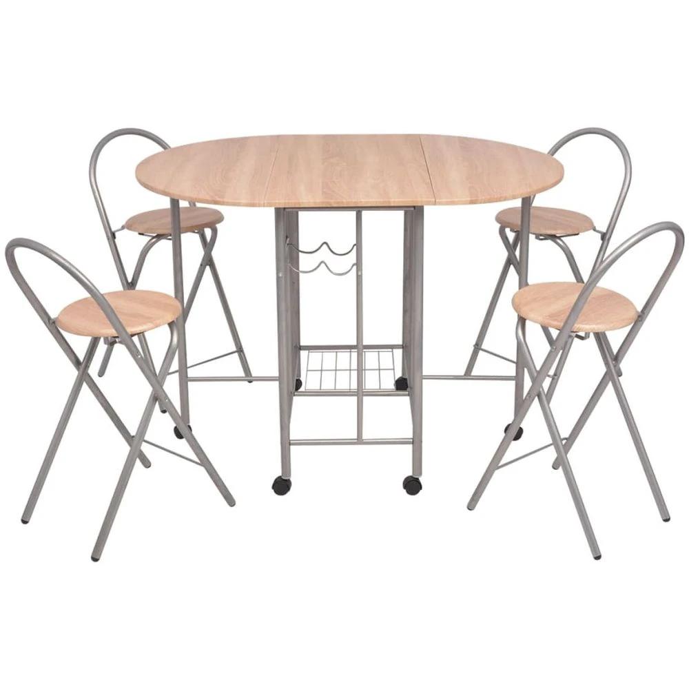 vidaXL Five Piece Folding Dining Set vidaXL MDF - Uncategorized Dining Set