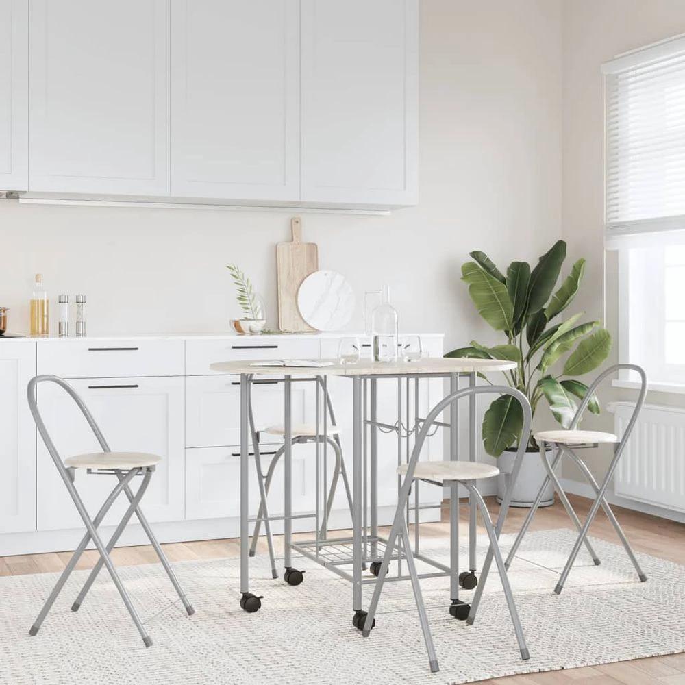 vidaXL Five Piece Folding Dining Set vidaXL MDF - Uncategorized Dining Set