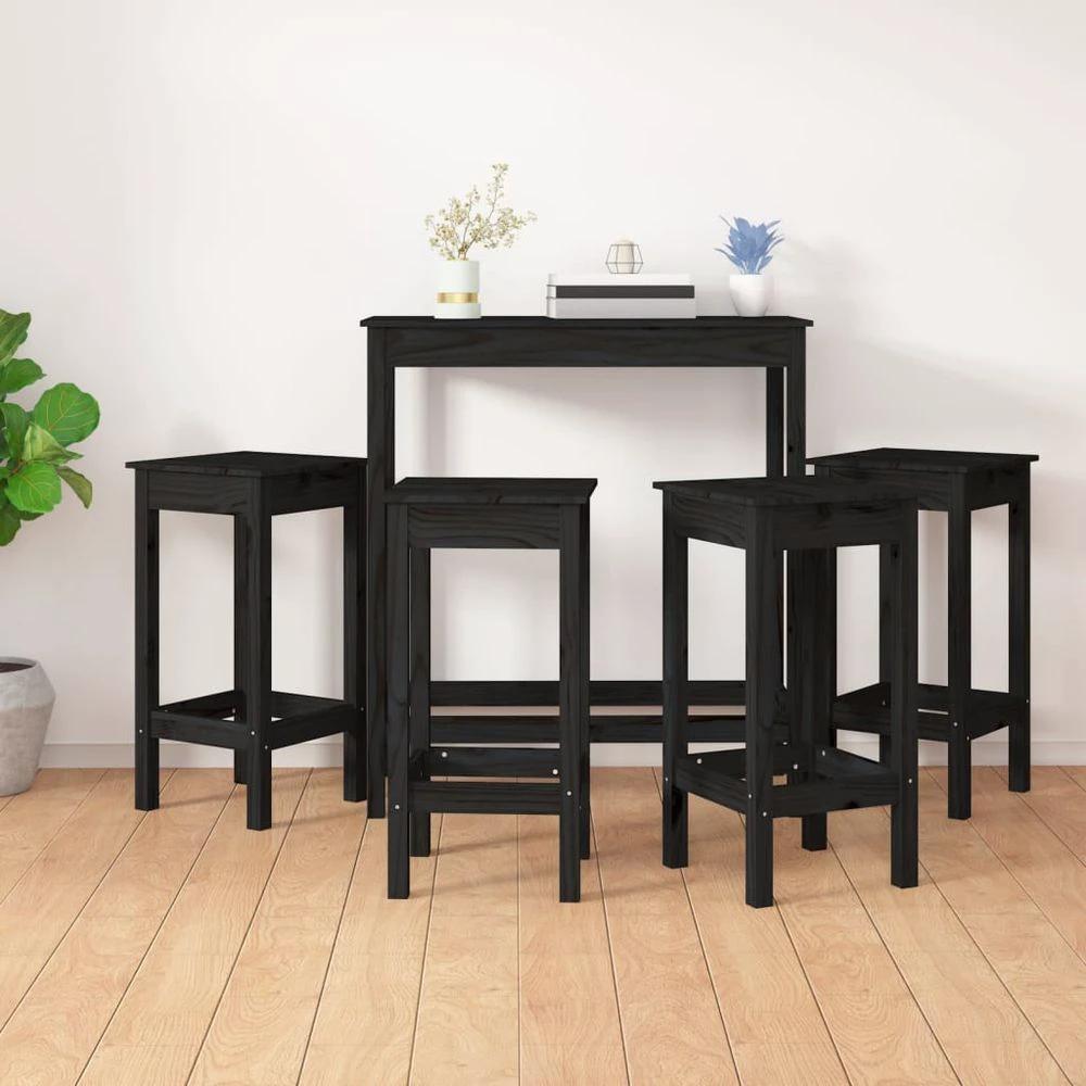 vidaXL 5 Piece Bar Set Honey Brown Solid Wood Pine by vidaXL