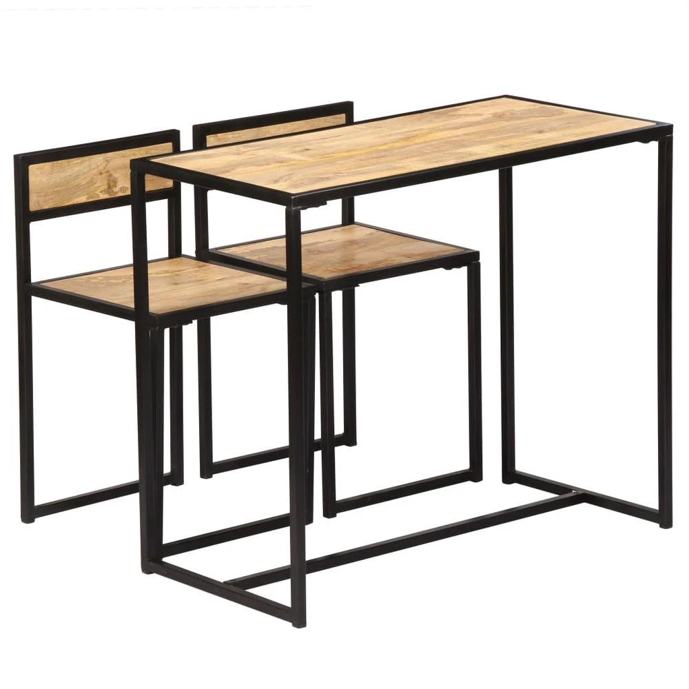 3 Piece vidaXL Dining Set Solid Mango Wood by vidaXL