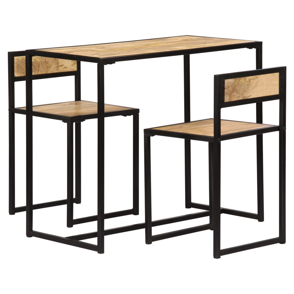 3 Piece vidaXL Dining Set Solid Mango Wood by vidaXL
