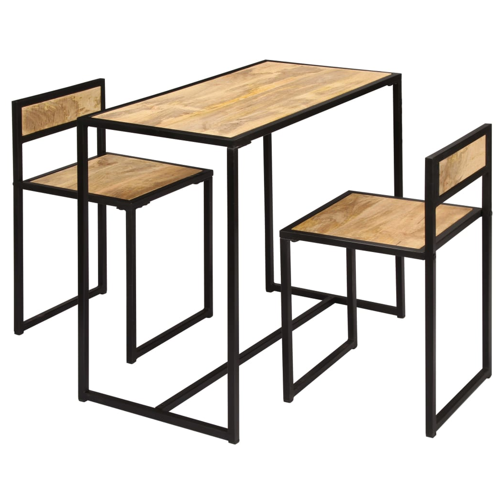 3 Piece vidaXL Dining Set Solid Mango Wood by vidaXL