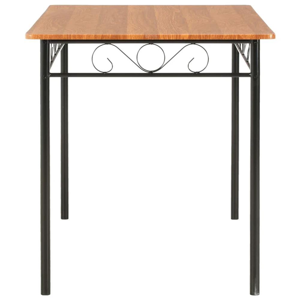 vidaXL 7 Piece Dining Set MDF and Steel Brown - Dining Set