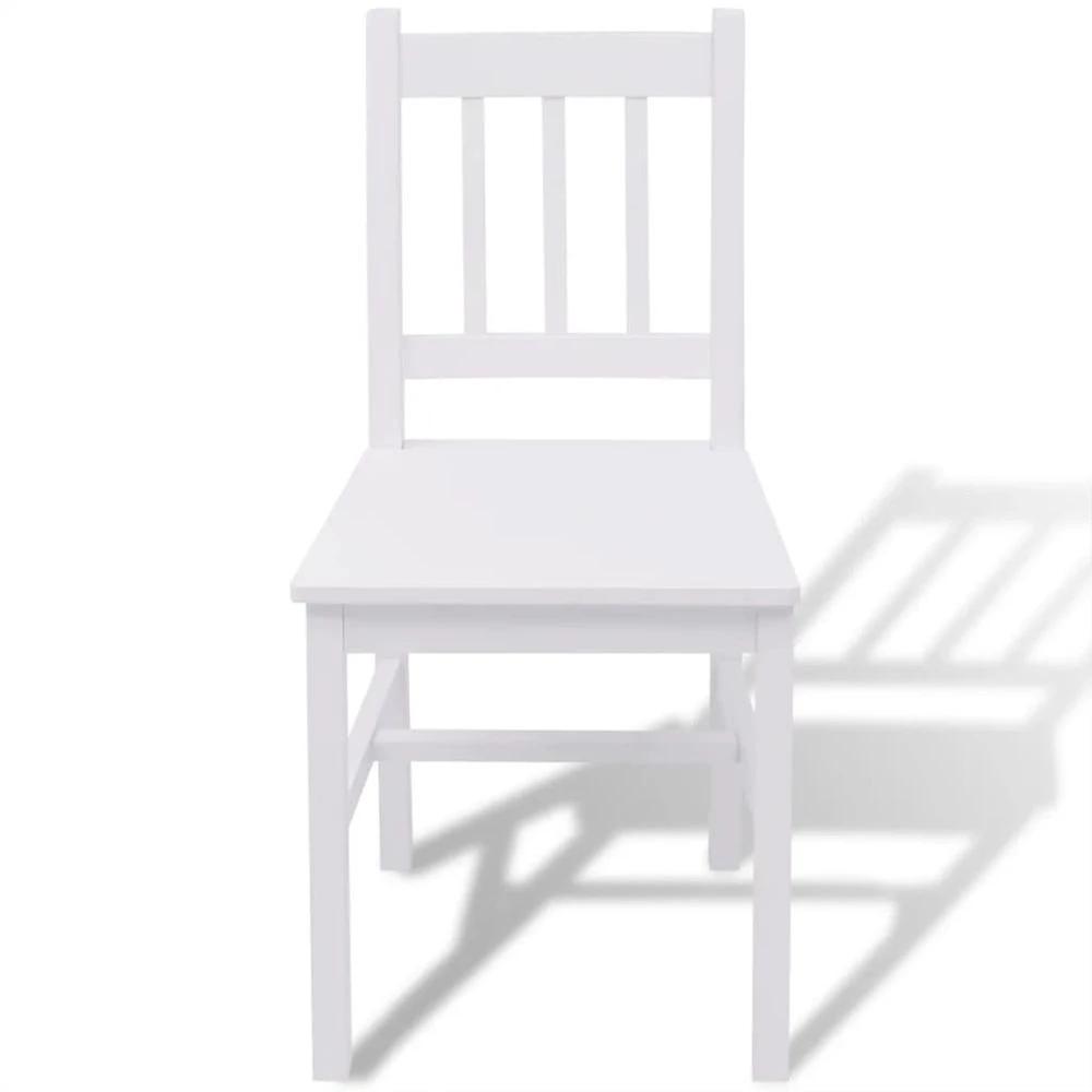 Three Piece Dining Set Pinewood vidaXL White by vidaXL