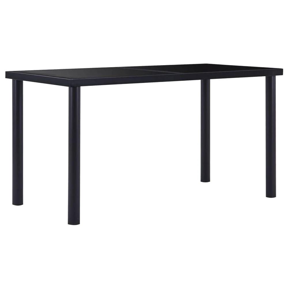 Dining Table Black 120x60x75 cm vidaXL Tempered Glass by vidaXL