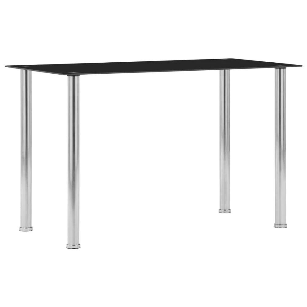 Dining Table Black 120x60x75 cm vidaXL Tempered Glass by vidaXL