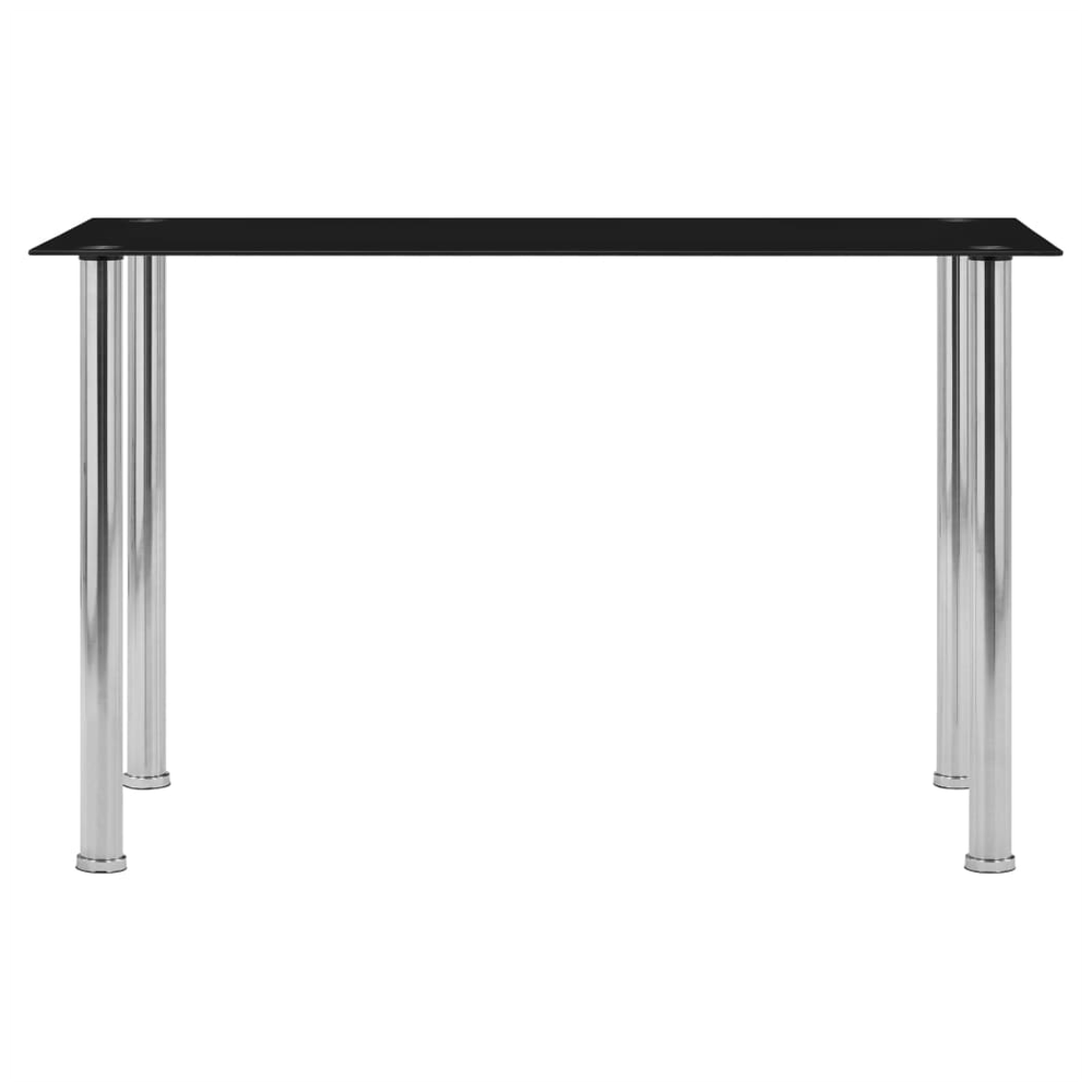 Dining Table Black 120x60x75 cm vidaXL Tempered Glass by vidaXL