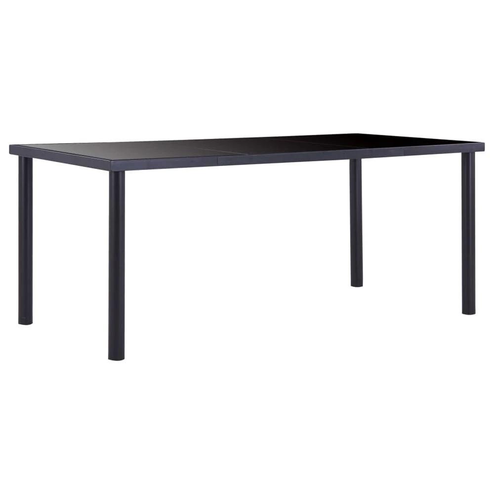 vidaXL Dining Table Black 120x60x75 cm vidaXL Tempered Glass - Uncategorized Dining Table