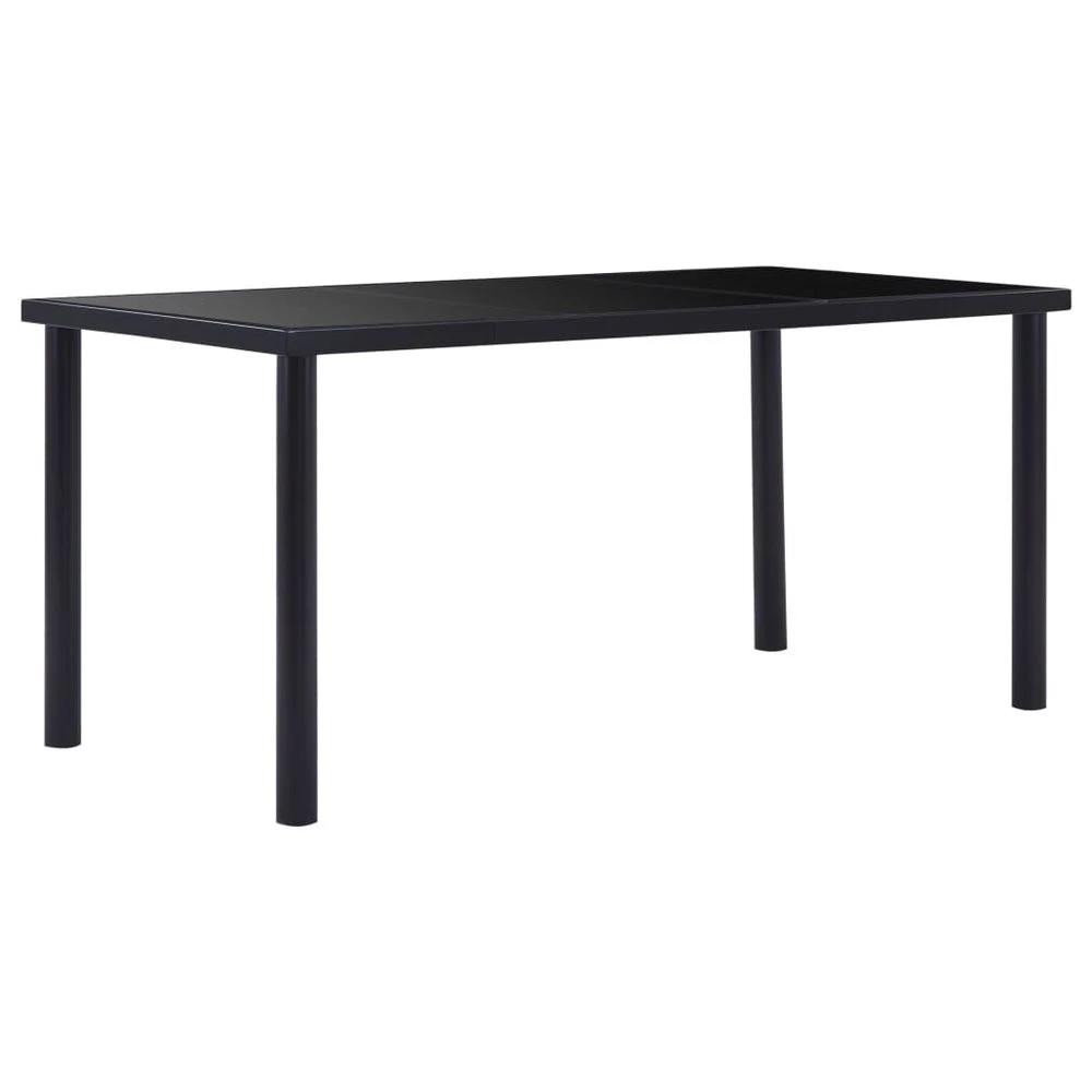 vidaXL Dining Table Black 120x60x75 cm vidaXL Tempered Glass - Uncategorized Dining Table