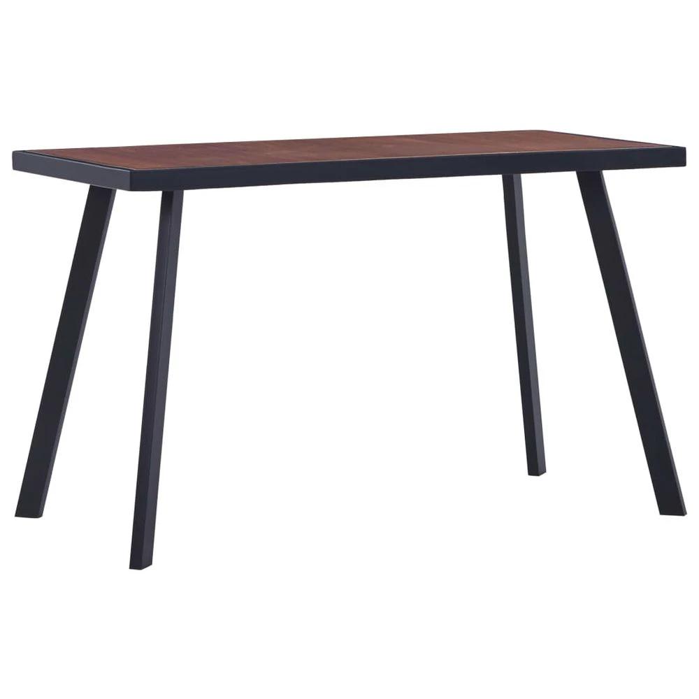 vidaXL Dining Table Dark Wood and Black vidaXL 120x60x75 cm MDF - Uncategorized Dining Table