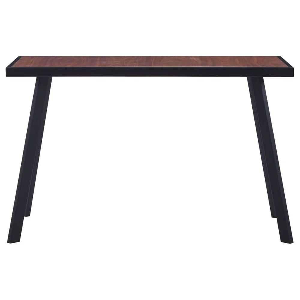 vidaXL Dining Table Dark Wood and Black vidaXL 120x60x75 cm MDF - Uncategorized Dining Table
