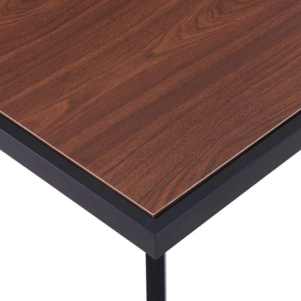 vidaXL Dining Table Dark Wood and Black vidaXL 120x60x75 cm MDF - Uncategorized Dining Table