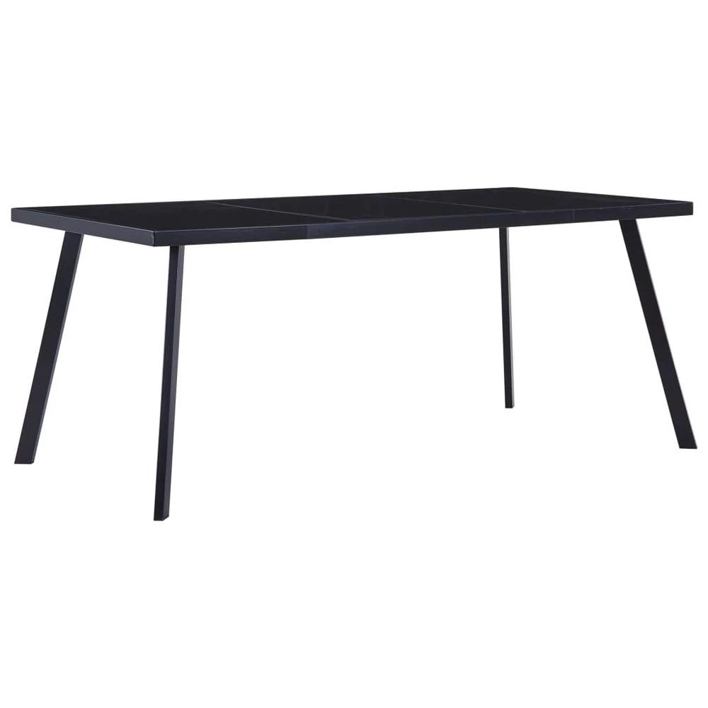 vidaXL Dining Table Dark Wood and Black vidaXL 120x60x75 cm MDF - Uncategorized Dining Table