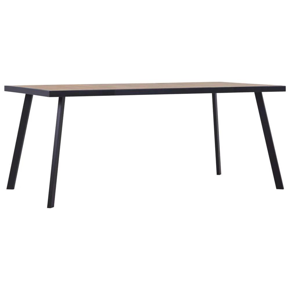 vidaXL Dining Table Dark Wood and Black vidaXL 120x60x75 cm MDF - Uncategorized Dining Table