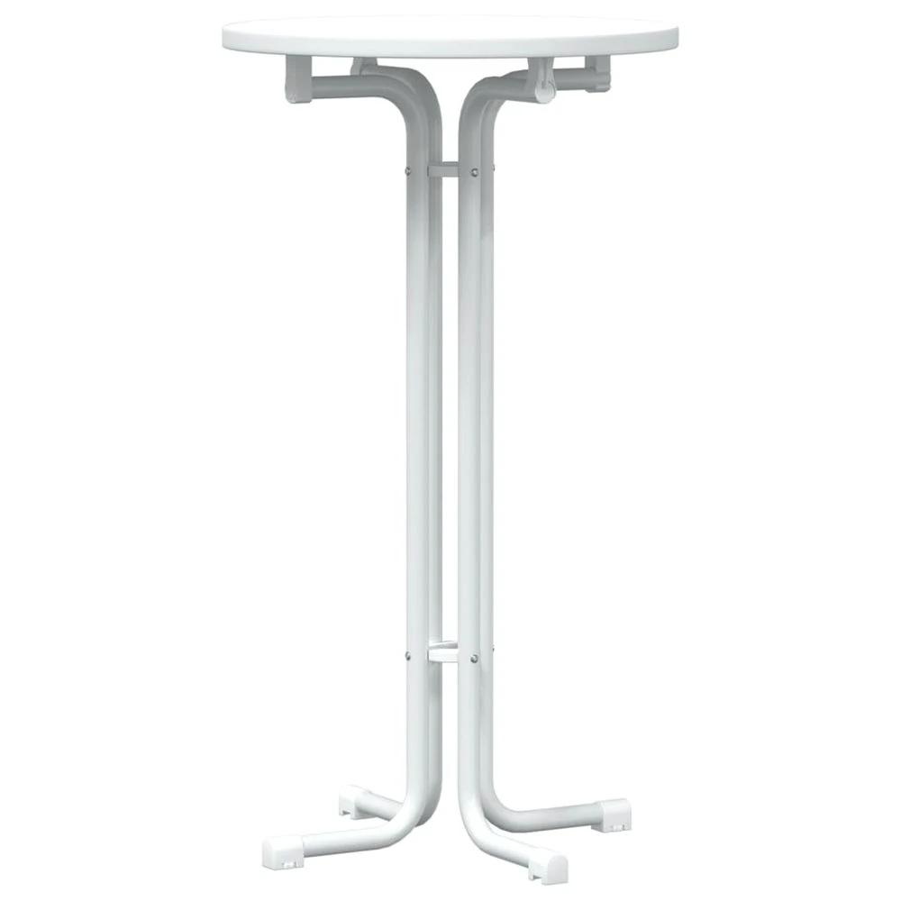 Dining Table vidaXL White Ø60x110 cm Engineered Wood and Steel by vidaXL
