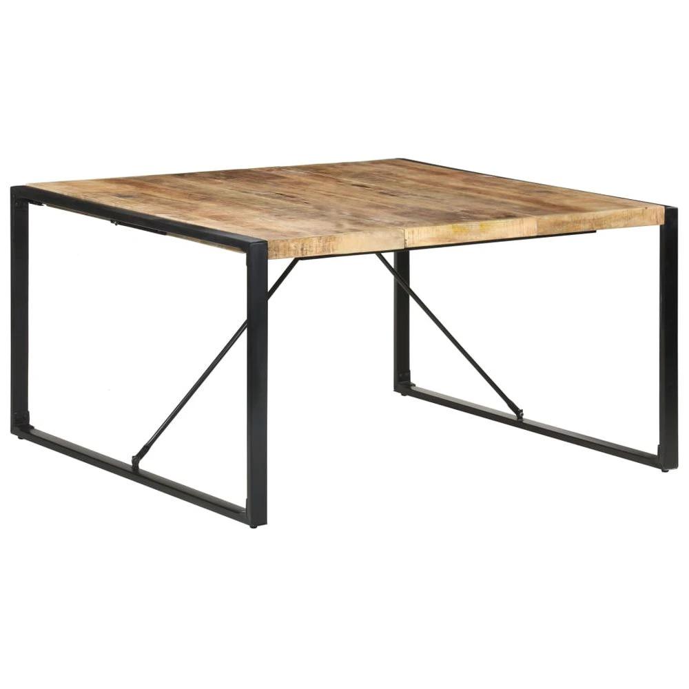 vidaXL Dining Table 140x140x75 cm vidaXL Rough Mango Wood - Uncategorized Dining Table