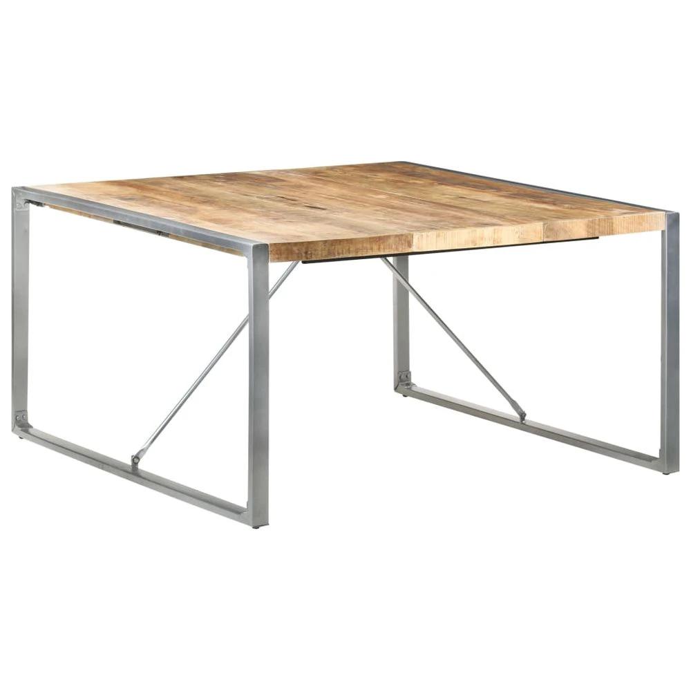 vidaXL Dining Table 140x140x75 cm vidaXL Rough Mango Wood - Uncategorized Dining Table