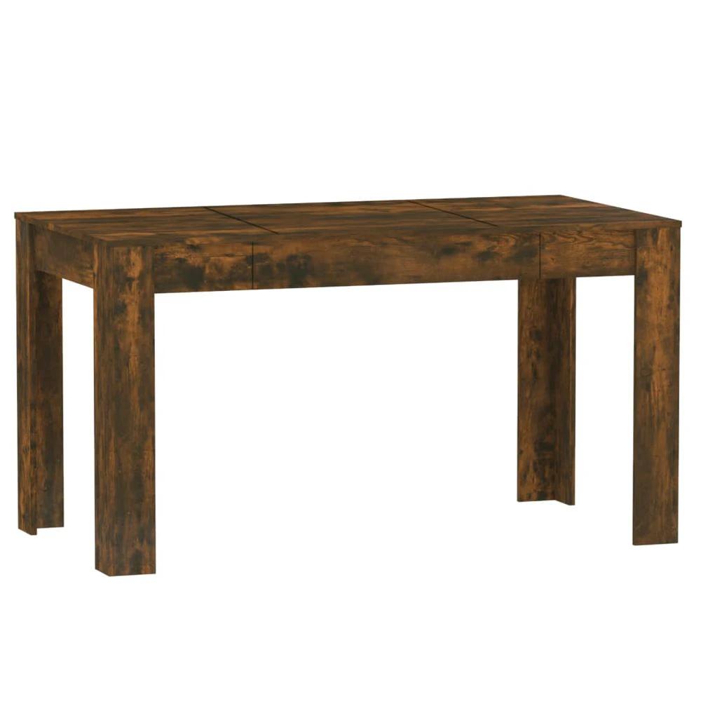 vidaXL Dining Table Smoked Oak vidaXL 140x74.5x76 cm Engineered Wood - Uncategorized Dining Table