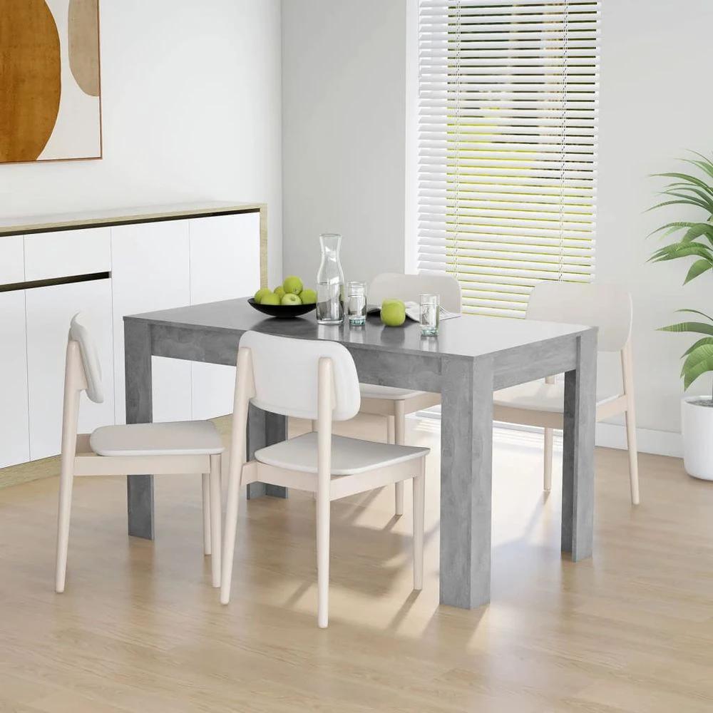 Dining Table Smoked Oak vidaXL 140x74.5x76 cm Engineered Wood by vidaXL