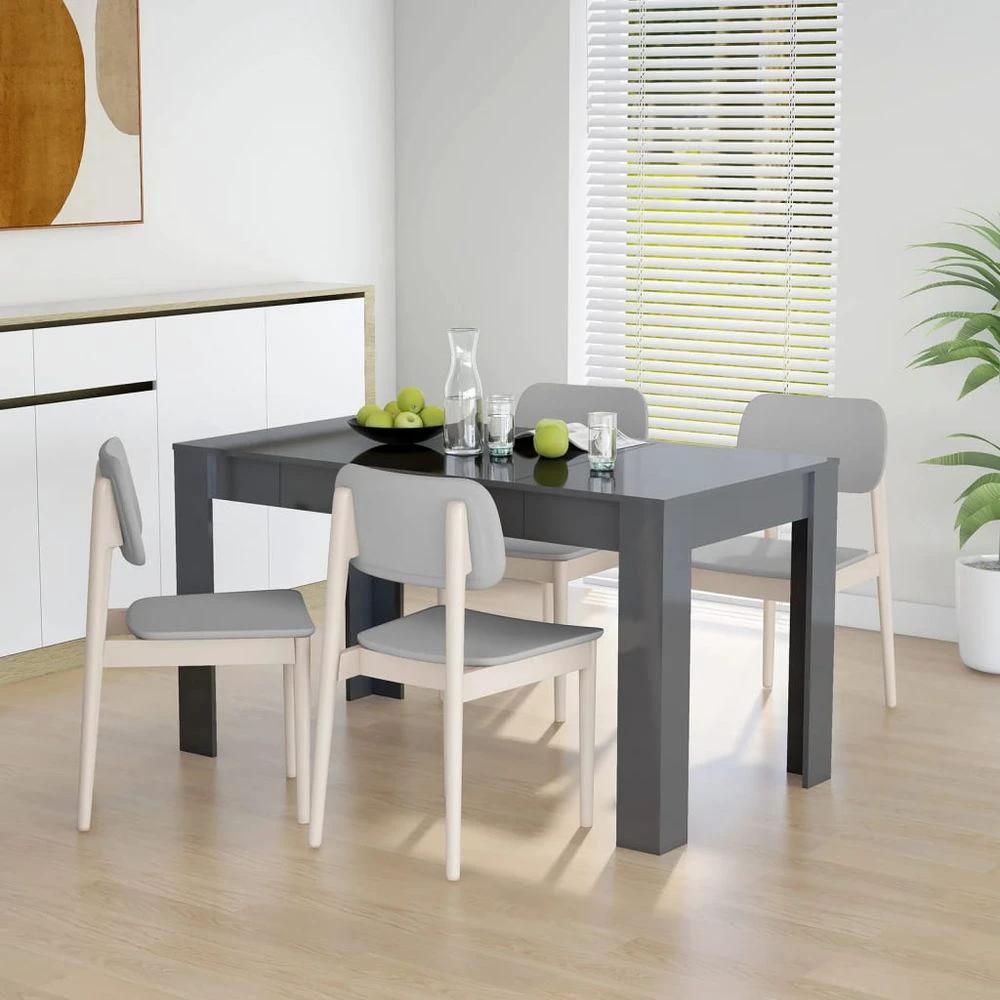 Dining Table Smoked Oak vidaXL 140x74.5x76 cm Engineered Wood by vidaXL
