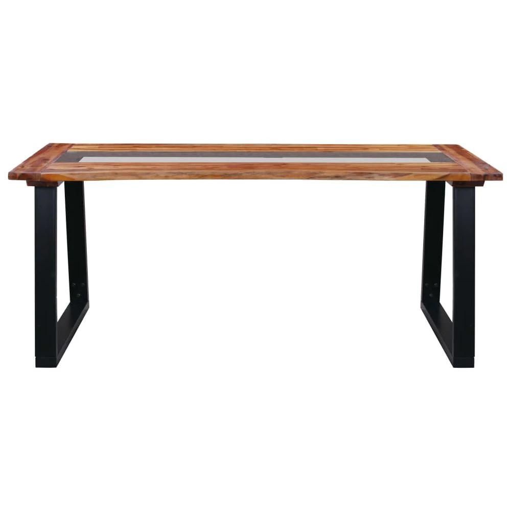 vidaXL Dining Table 180x90x75 cm vidaXL Solid Acacia Wood and Glass - Uncategorized Dining Table