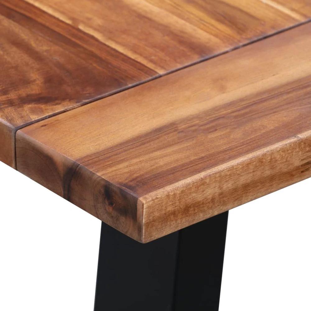 vidaXL Dining Table 180x90x75 cm vidaXL Solid Acacia Wood and Glass - Uncategorized Dining Table