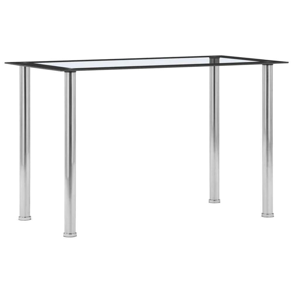 vidaXL Dining Table Black and Transparent vidaXL 120x60x75 cm Tempered Glass - Uncategorized Dining Table
