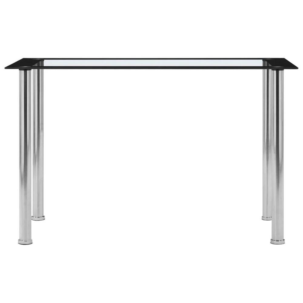 vidaXL Dining Table Black and Transparent vidaXL 120x60x75 cm Tempered Glass - Uncategorized Dining Table
