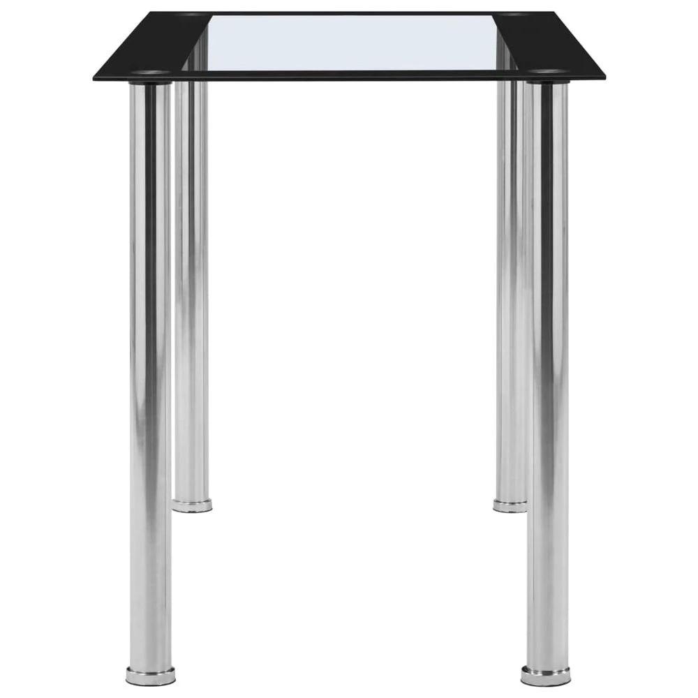 vidaXL Dining Table Black and Transparent vidaXL 120x60x75 cm Tempered Glass - Uncategorized Dining Table