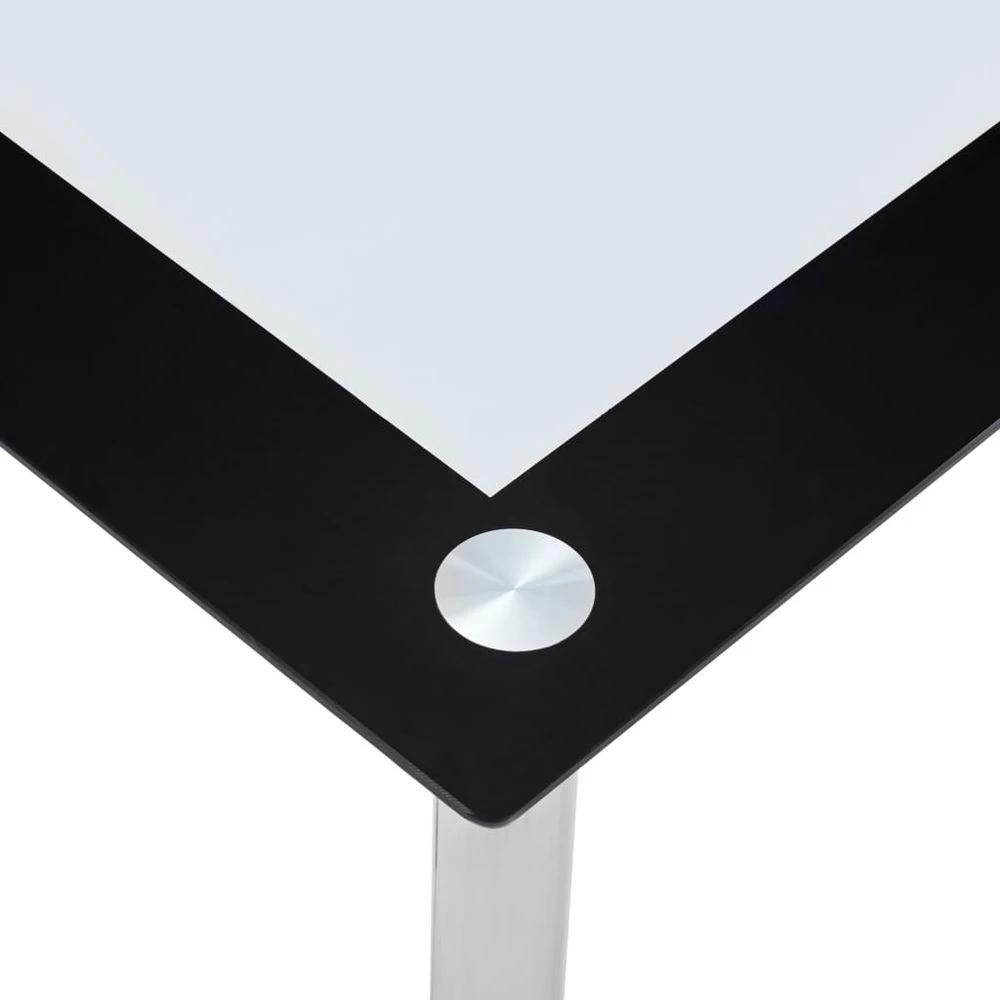 vidaXL Dining Table Black and Transparent vidaXL 120x60x75 cm Tempered Glass - Uncategorized Dining Table