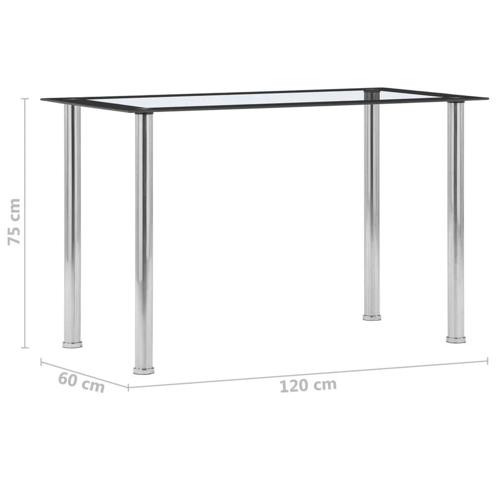 vidaXL Dining Table Black and Transparent vidaXL 120x60x75 cm Tempered Glass - Uncategorized Dining Table