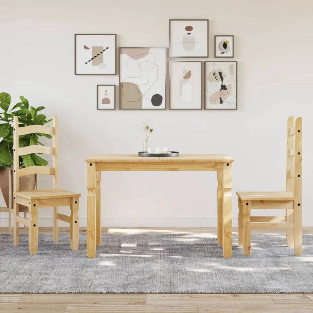 Dining Table Corona 112x60x75 cm vidaXL Solid Wood Pine by vidaXL
