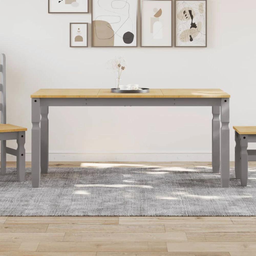 Dining Table Corona Grey 160x80x75 cm vidaXL Solid Wood Pine by vidaXL