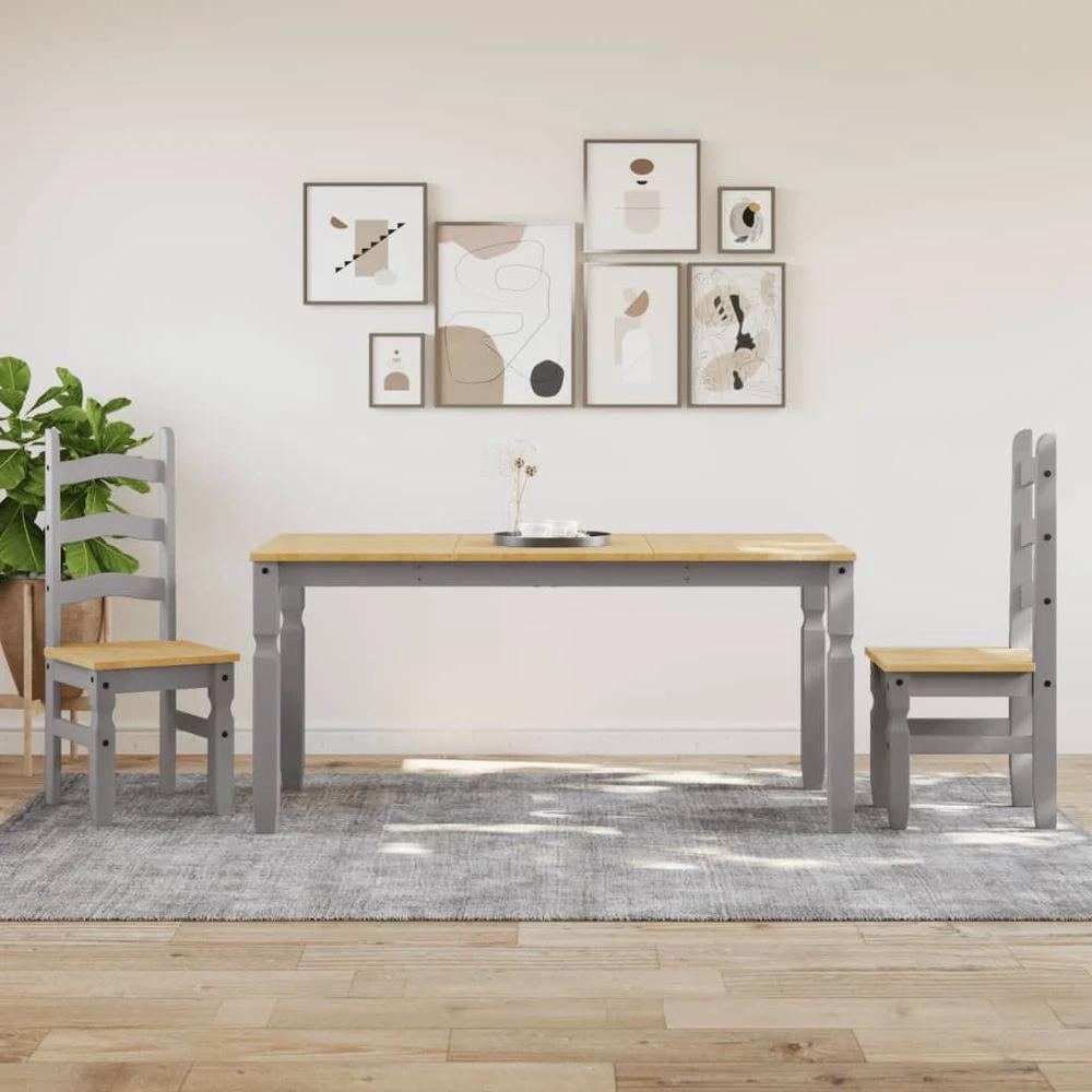 Dining Table Corona Grey 160x80x75 cm vidaXL Solid Wood Pine by vidaXL
