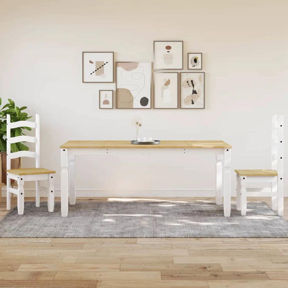 vidaXL Dining Table Corona White 180x90x75 cm vidaXL Solid Wood Pine - Uncategorized Dining Table