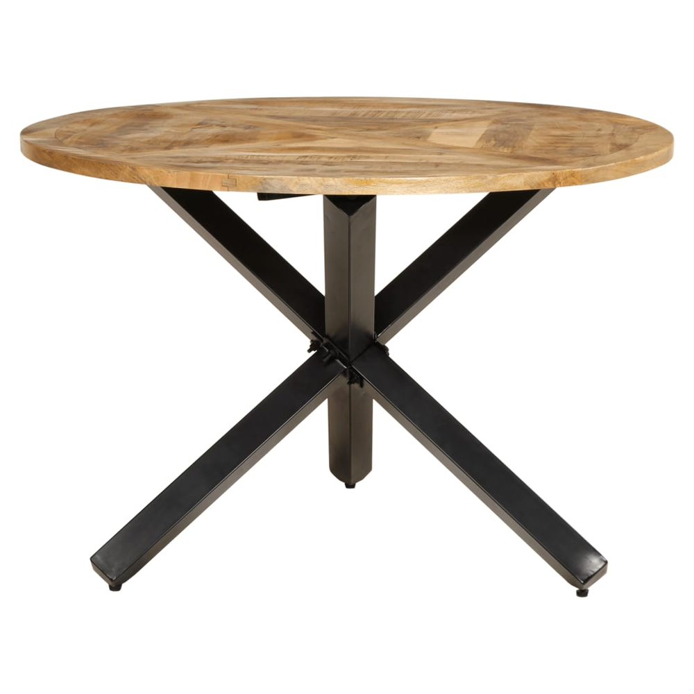 Dining Table Ø110x75 cm vidaXL Solid Wood Rough Mango by vidaXL