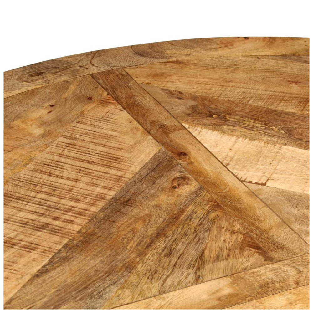 Dining Table Ø110x75 cm vidaXL Solid Wood Rough Mango by vidaXL