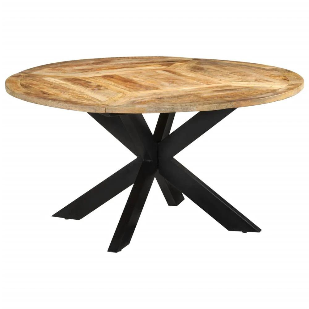 vidaXL Dining Table Ø150x76 cm vidaXL Solid Rough Wood Mango - Uncategorized Dining Table