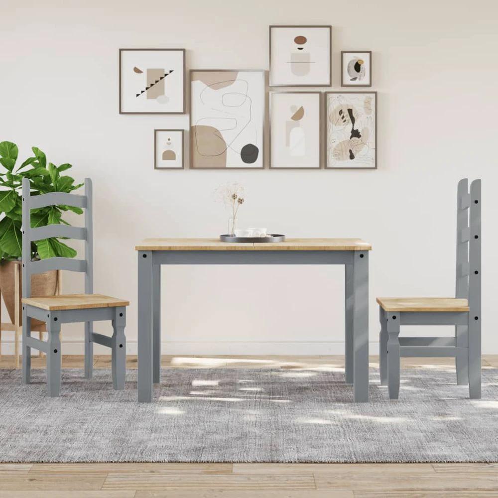 Dining Table Panama Grey 117x60x75 cm vidaXL Solid Wood Pine by vidaXL
