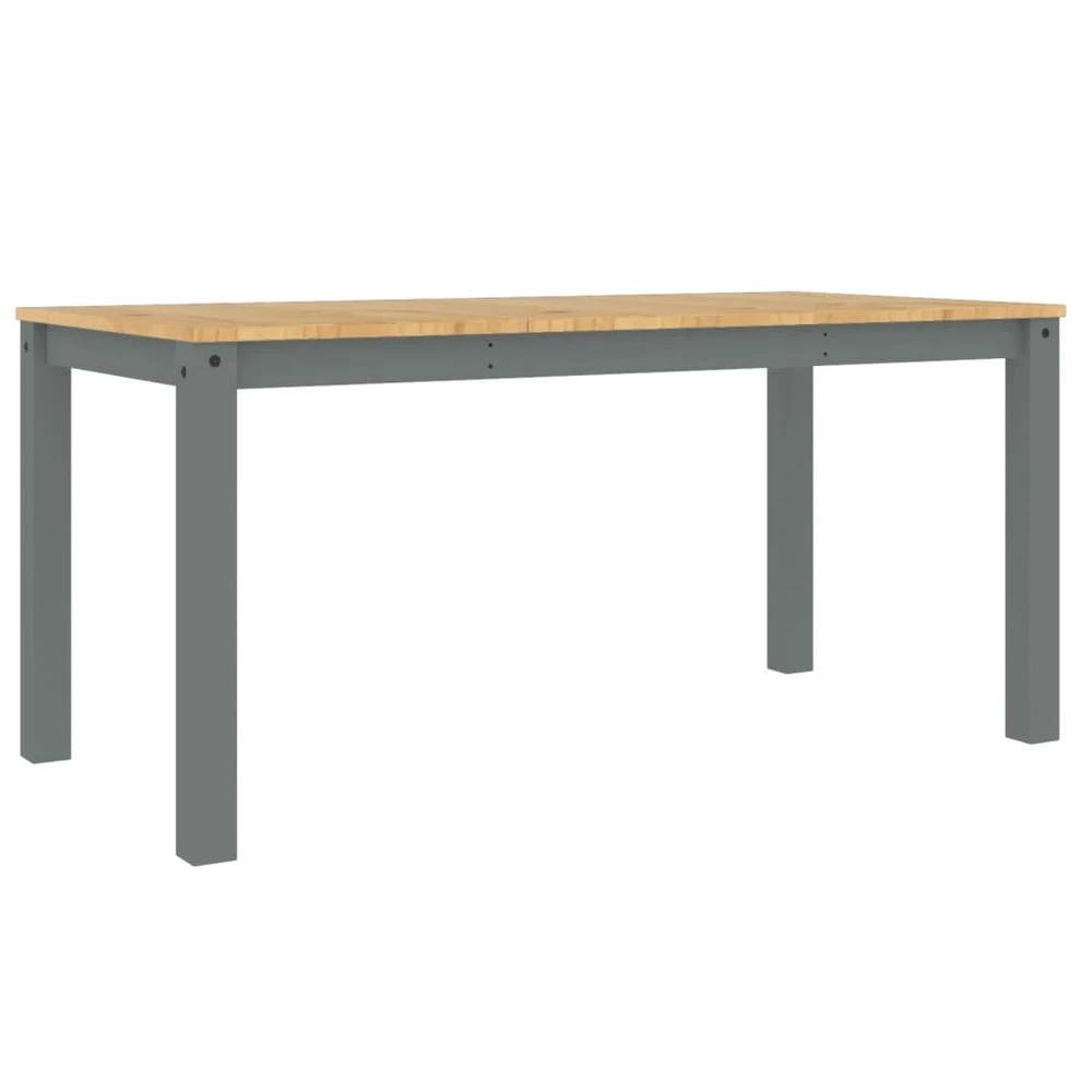 vidaXL Dining Table Panama Grey 160x80x75 cm vidaXL Solid Wood Pine - Uncategorized Dining Table