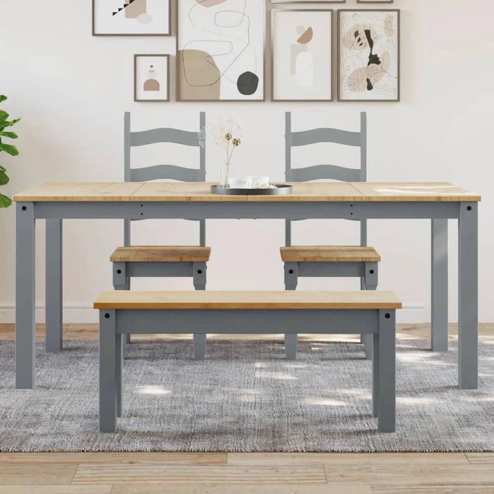 vidaXL Dining Table Panama Grey 180x90x75 cm vidaXL Solid Wood Pine - Uncategorized Dining Table
