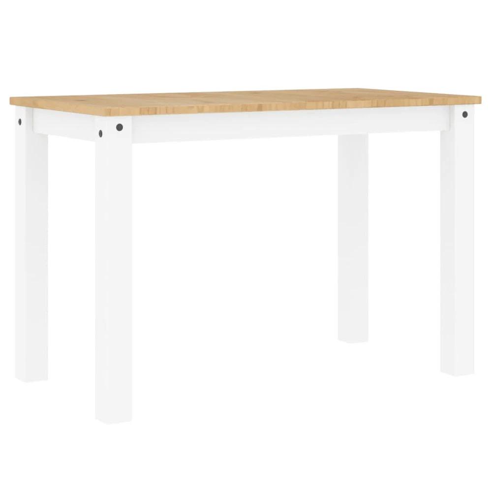 Dining Table Panama White 117x60x75 cm vidaXL Solid Wood Pine by vidaXL