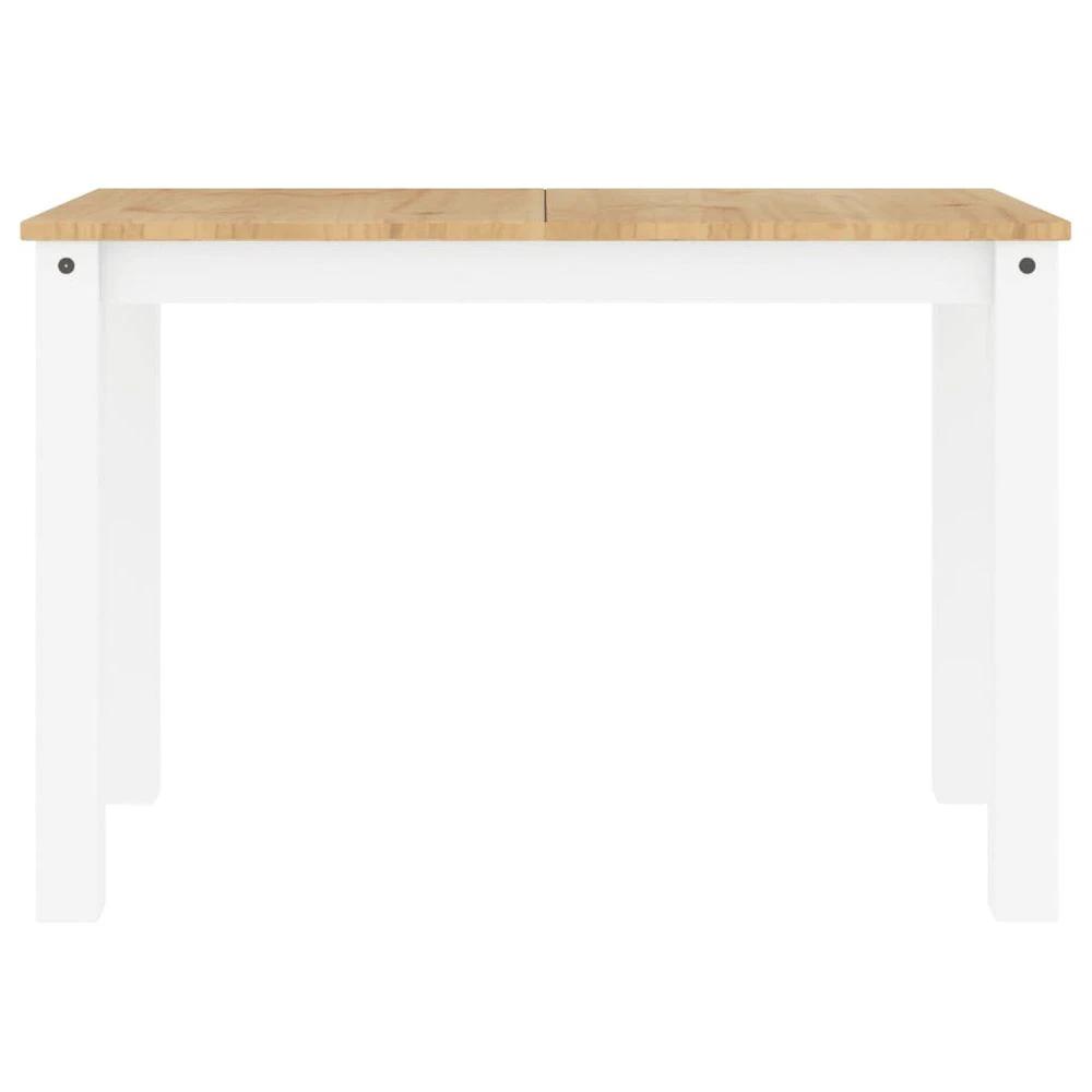 vidaXL Dining Table Panama White 117x60x75 cm vidaXL Solid Wood Pine - Uncategorized Dining Table