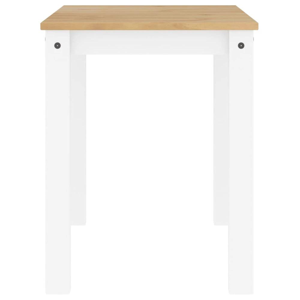 vidaXL Dining Table Panama White 117x60x75 cm vidaXL Solid Wood Pine - Uncategorized Dining Table