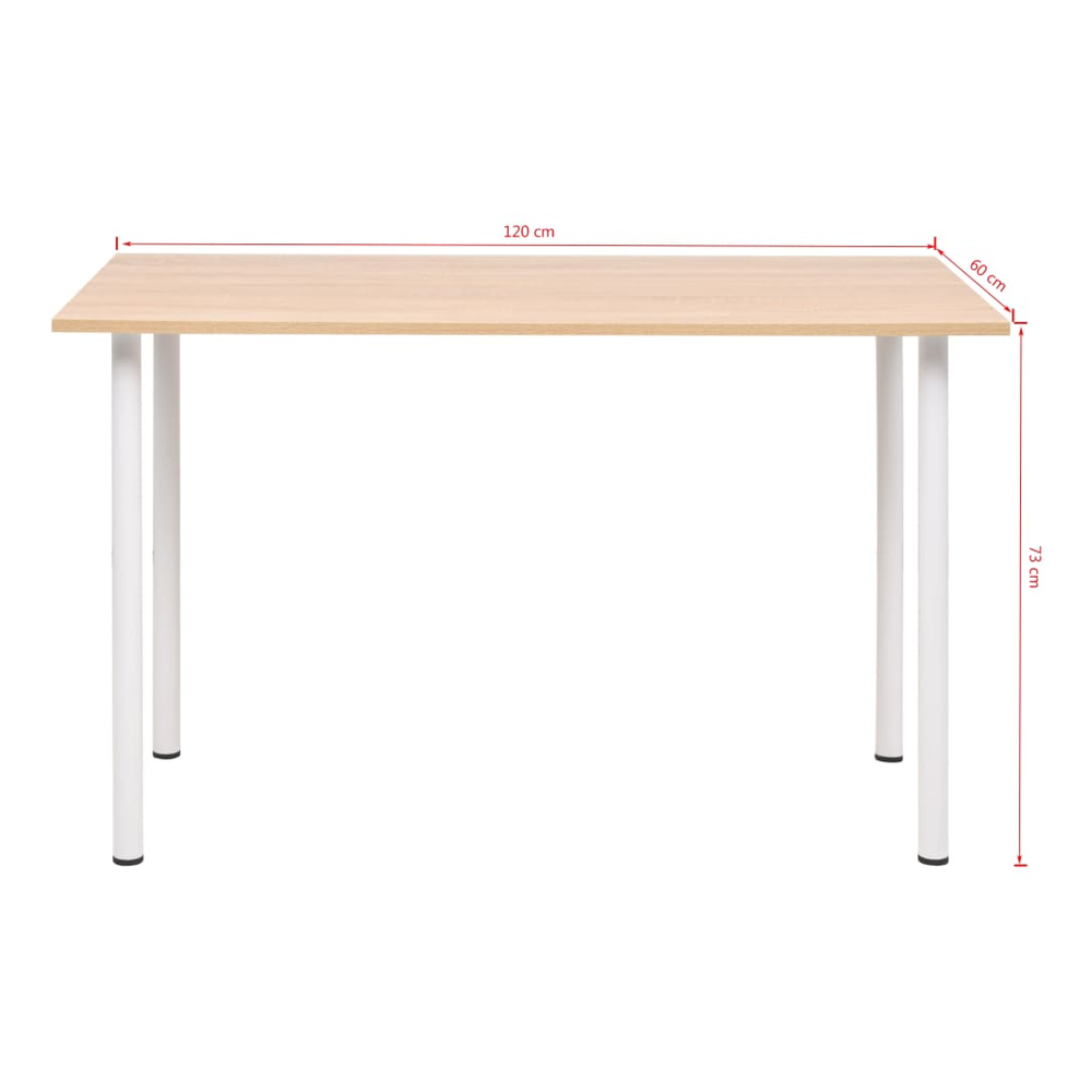 vidaXL Dining Table vidaXL 120x60x73 cm Oak and White - Uncategorized Dining Table