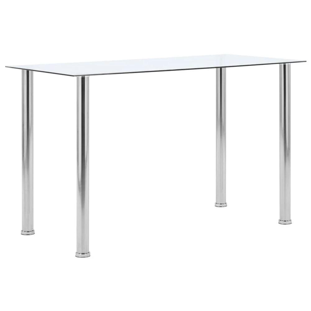 Dining Table vidaXL Transparent 120x60x75 cm Tempered Glass by vidaXL