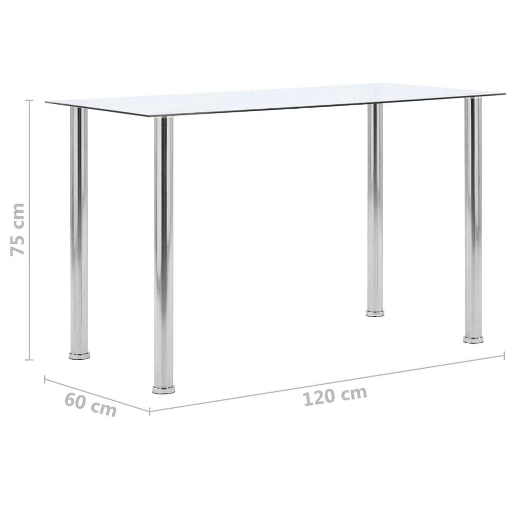 Dining Table vidaXL Transparent 120x60x75 cm Tempered Glass by vidaXL