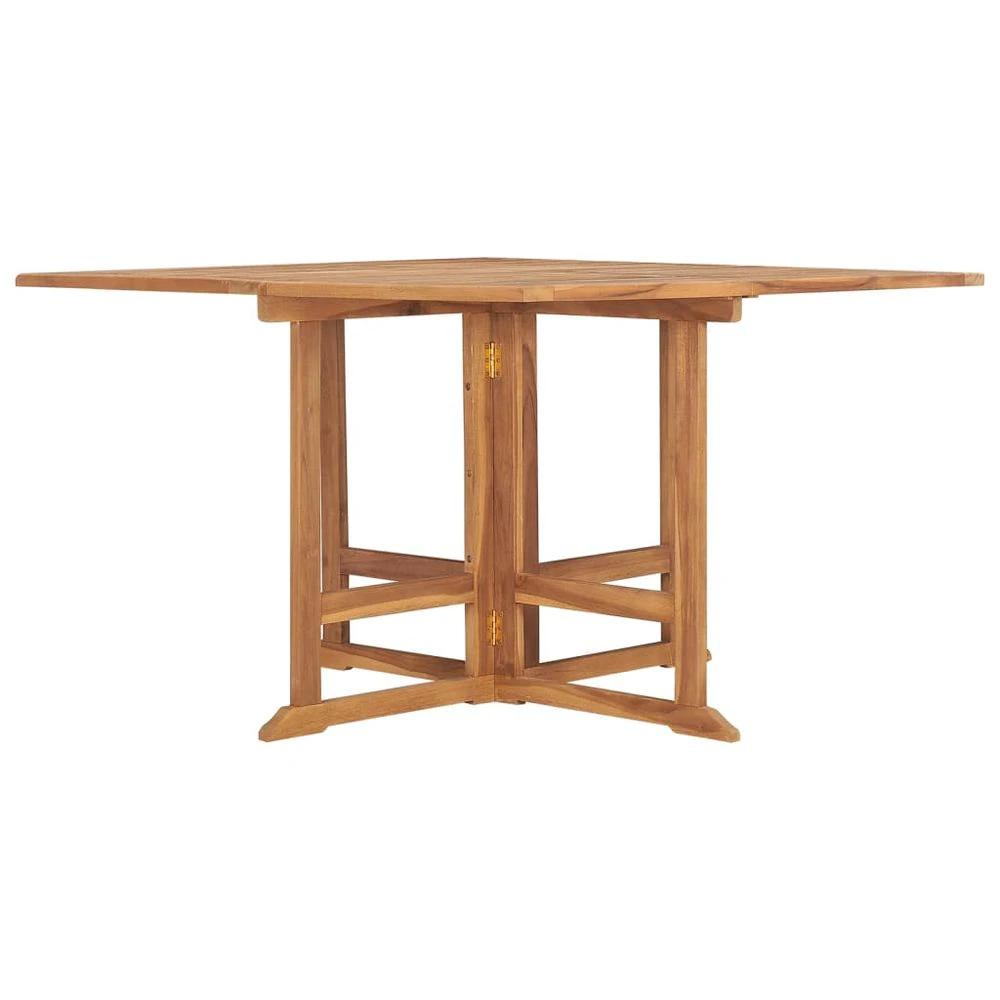 vidaXL Folding Garden Dining Table vidaXL 110x110x75 cm Solid Wood Teak - Uncategorized Dining Table